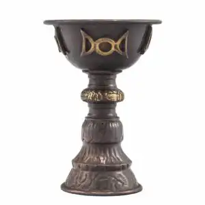 Antique Copper Ritual Goblet with Triple Moon 8x13cm | www.artisan-gifts.co.uk 1