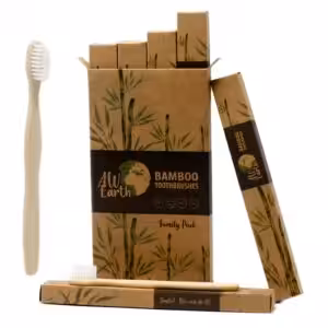 Bamboo Toothbrush – White – Family Pack of 4 – Med Soft | www.artisan-gifts.co.uk 1
