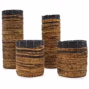 Banana Leaf Set - 2 Vase & 2 Bins