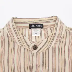 Nomad Sari Grandad Shirt – Brown Beige – XL | www.artisan-gifts.co.uk 1