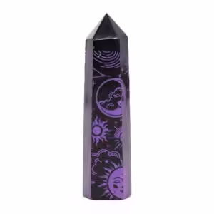 Black Obsidian Point – Mystic Story – Deep Purple | www.artisan-gifts.co.uk 2 Black Obsidian Point - Mystic Story - Deep Purple