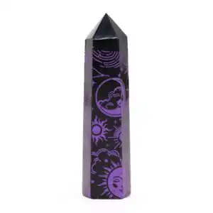 Black Obsidian Point – Mystic Story – Deep Purple | www.artisan-gifts.co.uk 1