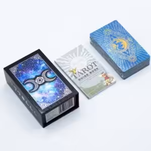 Blue Foil Tarot Card Set - Moon Face - with booklet