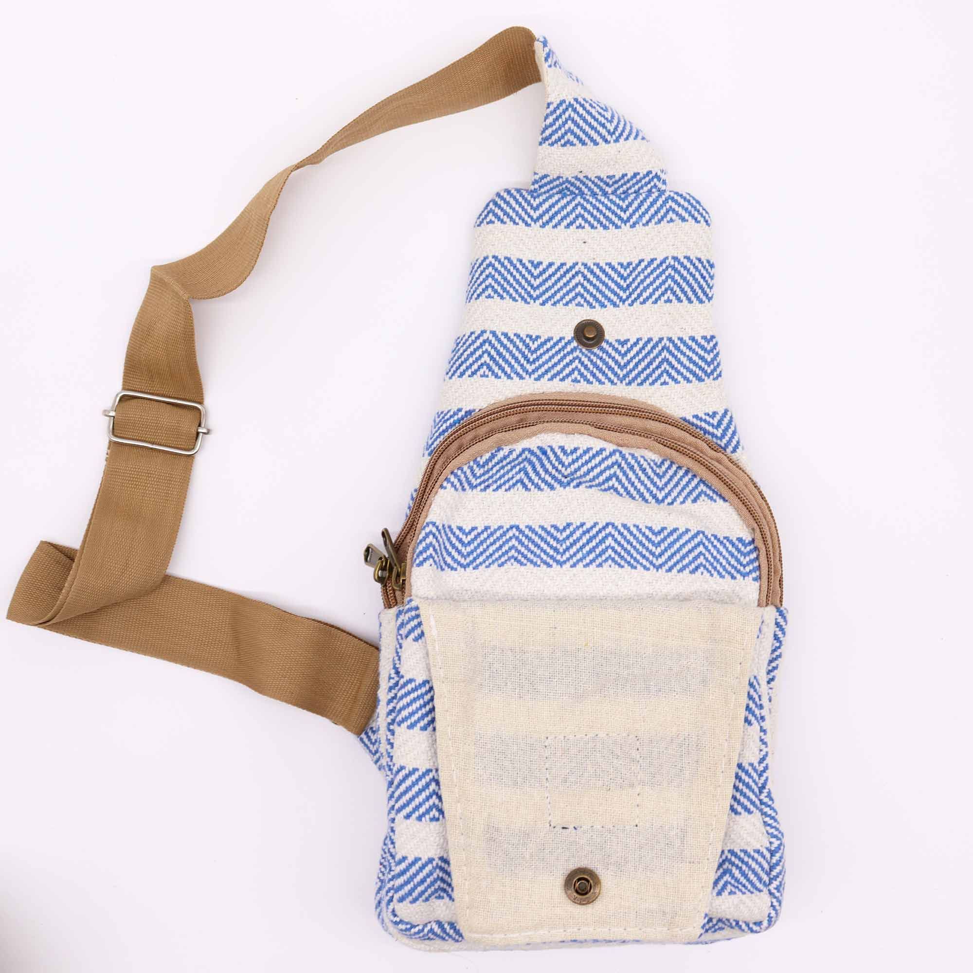 Body Cross Bag Natural Cotton – Blue & White | www.artisan-gifts.co.uk 3 Body Cross Bag Natural Cotton – Blue & White | www.artisan-gifts.co.uk 2