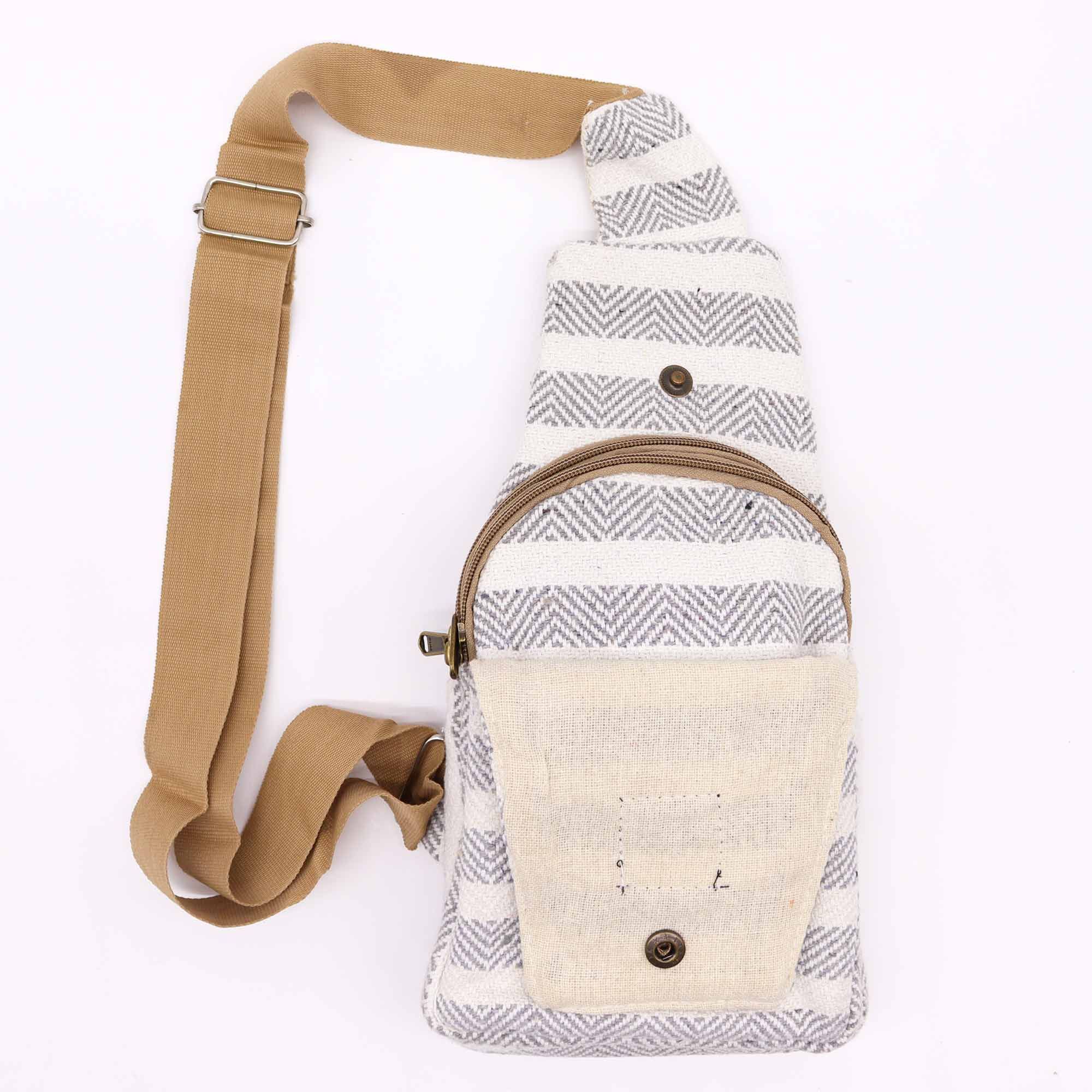 Body Cross Bag Natural Cotton – Grey & White | www.artisan-gifts.co.uk 3 Body Cross Bag Natural Cotton – Grey & White | www.artisan-gifts.co.uk 2