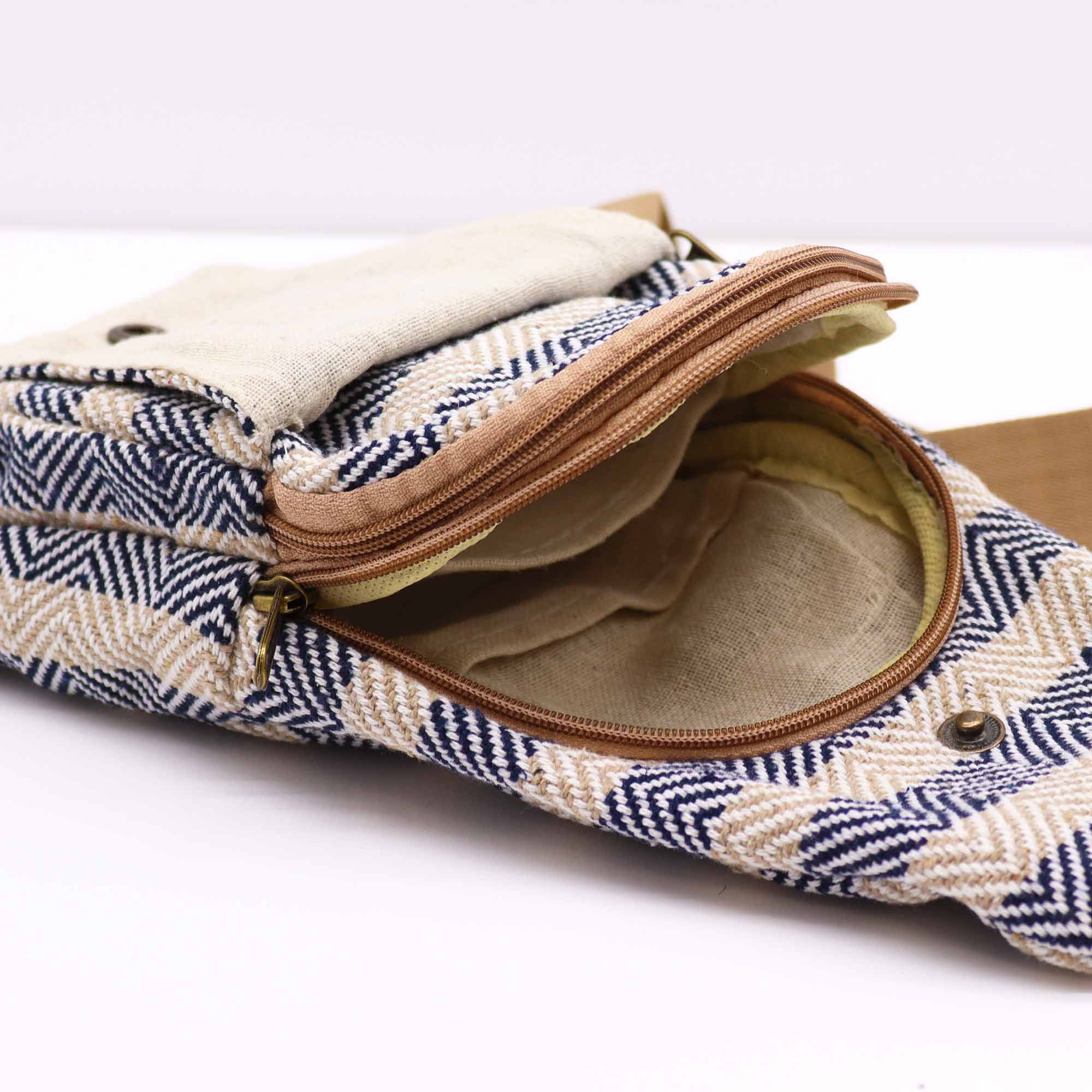 Body Cross Bag Natural Cotton – Tan & Navy | www.artisan-gifts.co.uk 5 Body Cross Bag Natural Cotton – Tan & Navy | www.artisan-gifts.co.uk 4