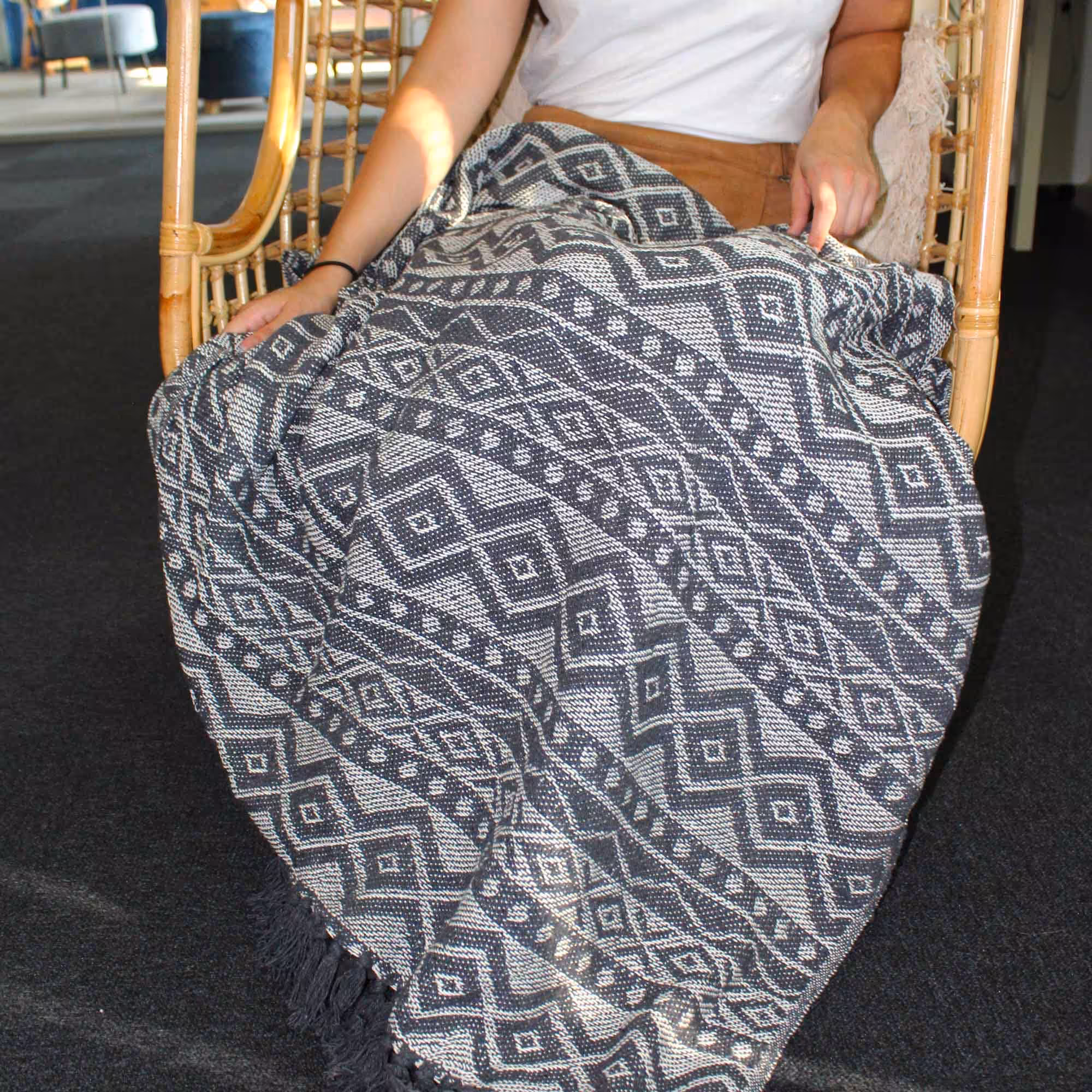 Boho Comfort Throws – Grey Geometric | www.artisan-gifts.co.uk 6 Boho Comfort Throws - Grey Geometric - Image 5