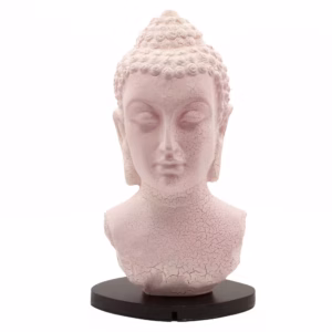 Buddha Bust Lamp Cherry Crackle - Oval stand