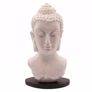 Buddha Bust Lamp Lavender Crackle - Oval Stand