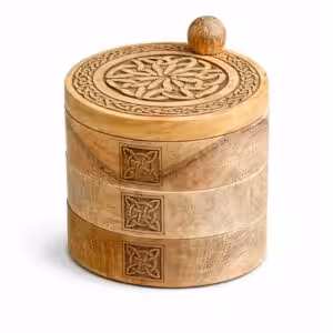 Celtic Carved 3 Tier Revolving Box