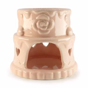 Ceramic Cake Oil Burner - Hearts - Pink