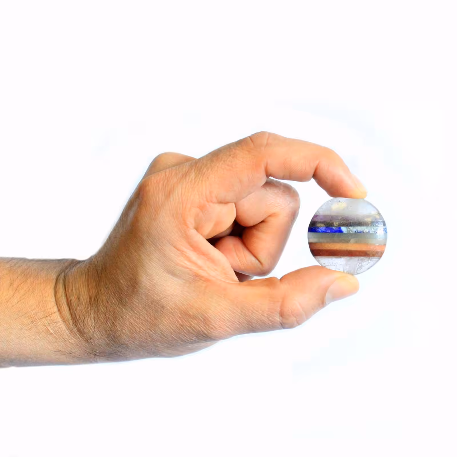 Chakra In Crystal Palmstone 45mm | www.artisan-gifts.co.uk 3 Chakra In Crystal Palmstone 45mm - Image 2