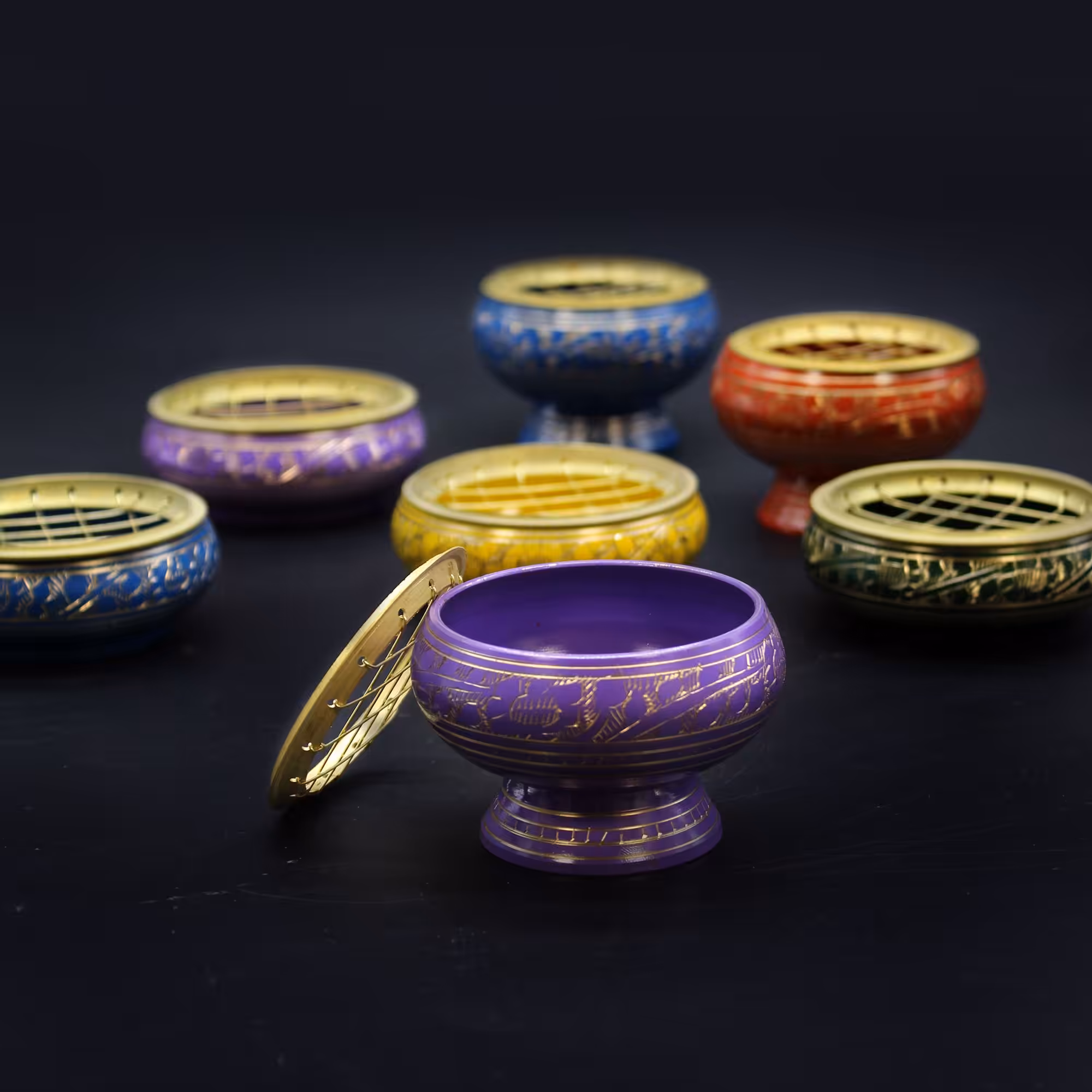 Chakra Tall Charcoal Incense Jar – Solar Plexus | www.artisan-gifts.co.uk 5 Chakra Tall Charcoal Incense Jar - Solar Plexus - Image 4