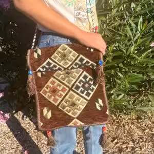 Chocolate Kilim Messenger Festival Bag | www.artisan-gifts.co.uk 1