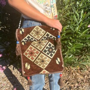 Chocolate Kilim Messenger Festival Bag | www.artisan-gifts.co.uk 1