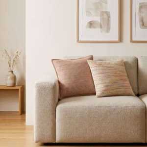 Classic Cushion Cover - Burgundy Squares - 45x45cm