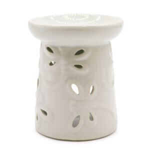 Classic White Oil Burner – Dragonfly | www.artisan-gifts.co.uk 1