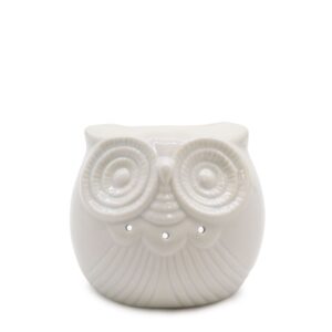 Classic White Oil Burner – Short Owl | www.artisan-gifts.co.uk 1