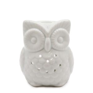 Classic White Oil Burner – Tall Owl | www.artisan-gifts.co.uk 1