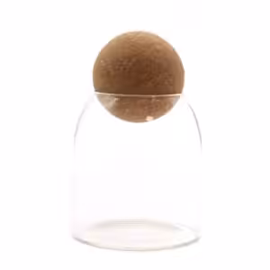 Cottage Cork-Ball Glass Jar – Clear – 10cm | www.artisan-gifts.co.uk