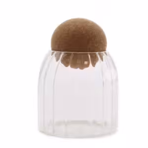 Cottage Cork-Ball Glass Jar –  Ribbed – 10cm | www.artisan-gifts.co.uk