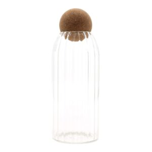 Cottage Cork-Ball Glass Jar –  Ribbed – 20cm | www.artisan-gifts.co.uk