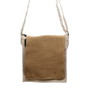 Cotton Canvas Messenger Bag – Natural and Soft Jute | www.artisan-gifts.co.uk 1
