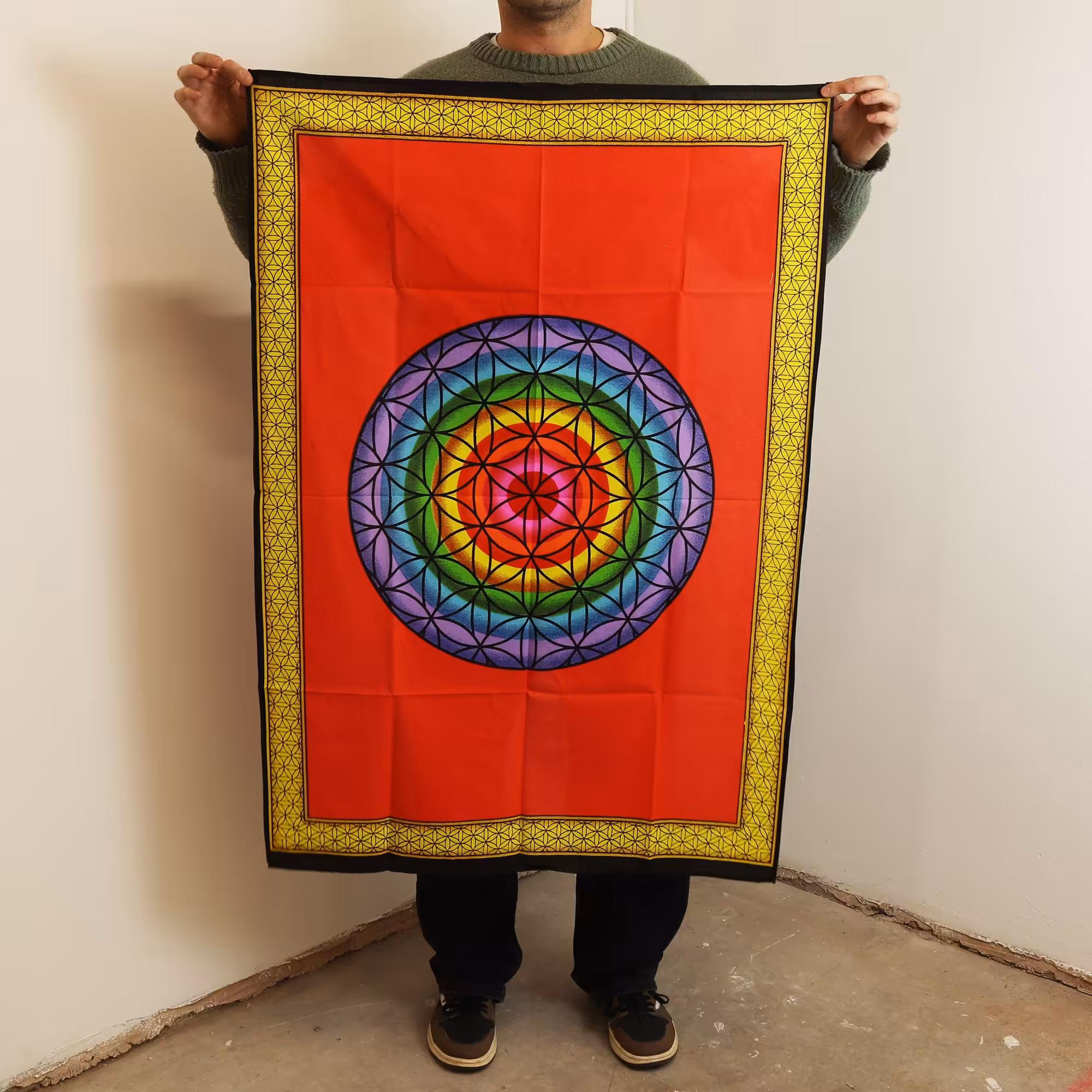 Cotton Wall Art (70x110cm) – Rainbow Flower of Life | www.artisan-gifts.co.uk 3 Cotton Wall Art (70x110cm) – Rainbow Flower of Life | www.artisan-gifts.co.uk 2