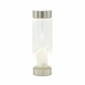 Crystal Infused Glass Water Bottle – Cleansing Clear Quartz – Chips | www.artisan-gifts.co.uk 1