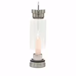 Crystal Infused Glass Water Bottle - Rejuvenating Rose Quartz - Obelisk