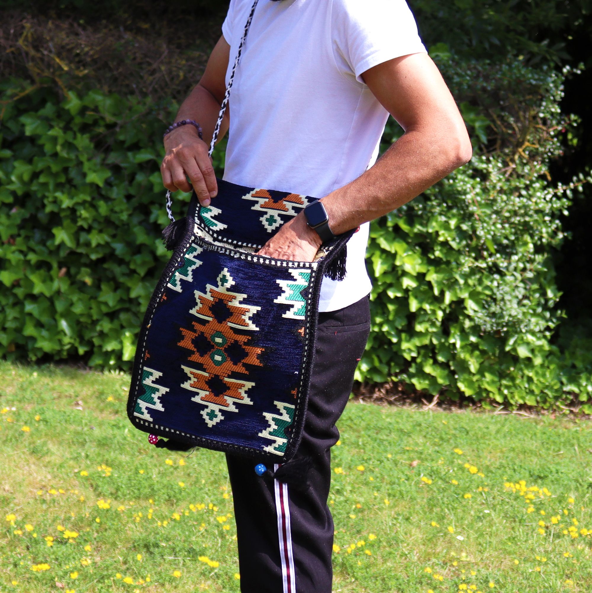 Dark Navy Kilim Messenger Festival Bag | www.artisan-gifts.co.uk 6 Dark Navy Kilim Messenger Festival Bag | www.artisan-gifts.co.uk 5
