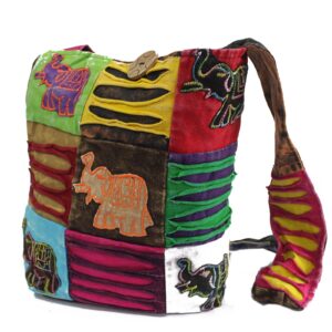 Ethnic Sling Bag – Chocolate / Elephant | www.artisan-gifts.co.uk 1