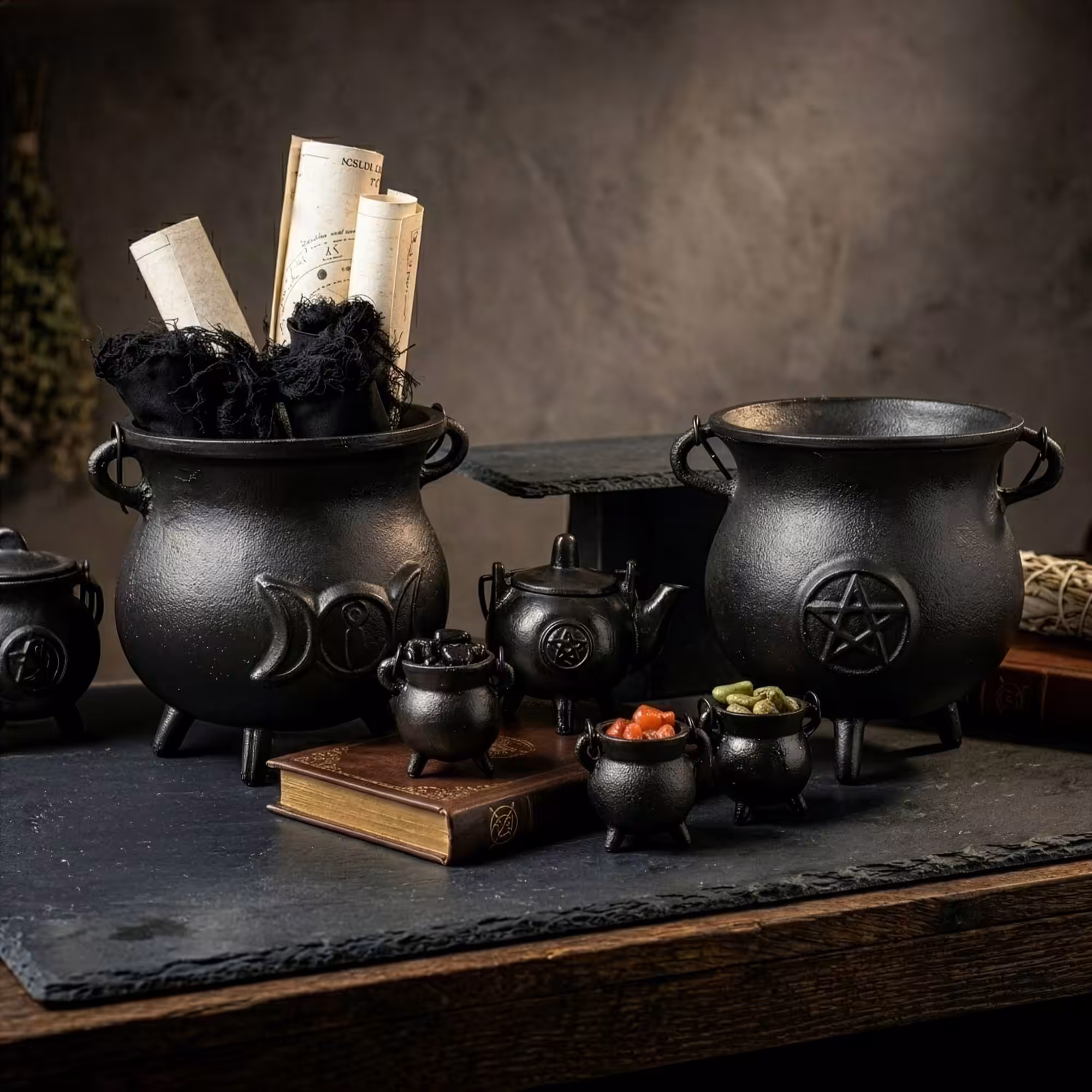 Extra Huge Cast Iron Cauldron with Triple Moon 23x18cm (at least 4kg) | www.artisan-gifts.co.uk 8 Extra Huge Cast Iron Cauldron with Triple Moon 23x18cm (at least 4kg) - Image 7