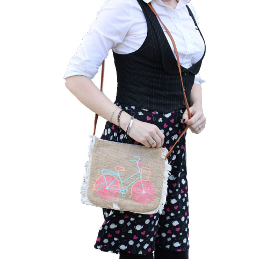 Fab Fringe Bag – Bicycle Embroidery | www.artisan-gifts.co.uk 3 Fab Fringe Bag – Bicycle Embroidery | www.artisan-gifts.co.uk 2