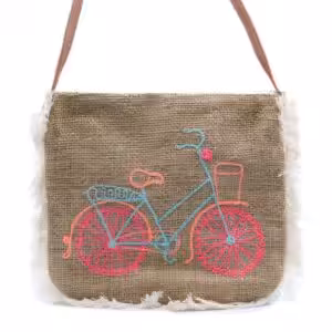 Fab Fringe Bag – Bicycle Embroidery | www.artisan-gifts.co.uk 1