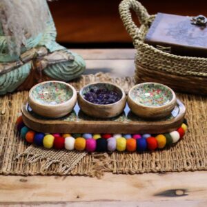 Felt Ball Oval Centre Mat – Multi Colour | www.artisan-gifts.co.uk 1