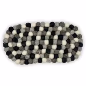 Felt Ball Oval Centre Mat – Multi Grey Colour | www.artisan-gifts.co.uk 1