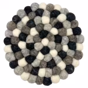 Felt Ball Round Placemat- Multi  Grey Colour | www.artisan-gifts.co.uk 1
