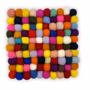 Felt Ball Square Placemat – Multi Colour | www.artisan-gifts.co.uk 1