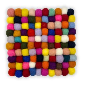 Felt Ball Square Placemat – Multi Colour | www.artisan-gifts.co.uk 1