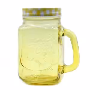 Funky Mason Jar - Ice Cold - Yellow