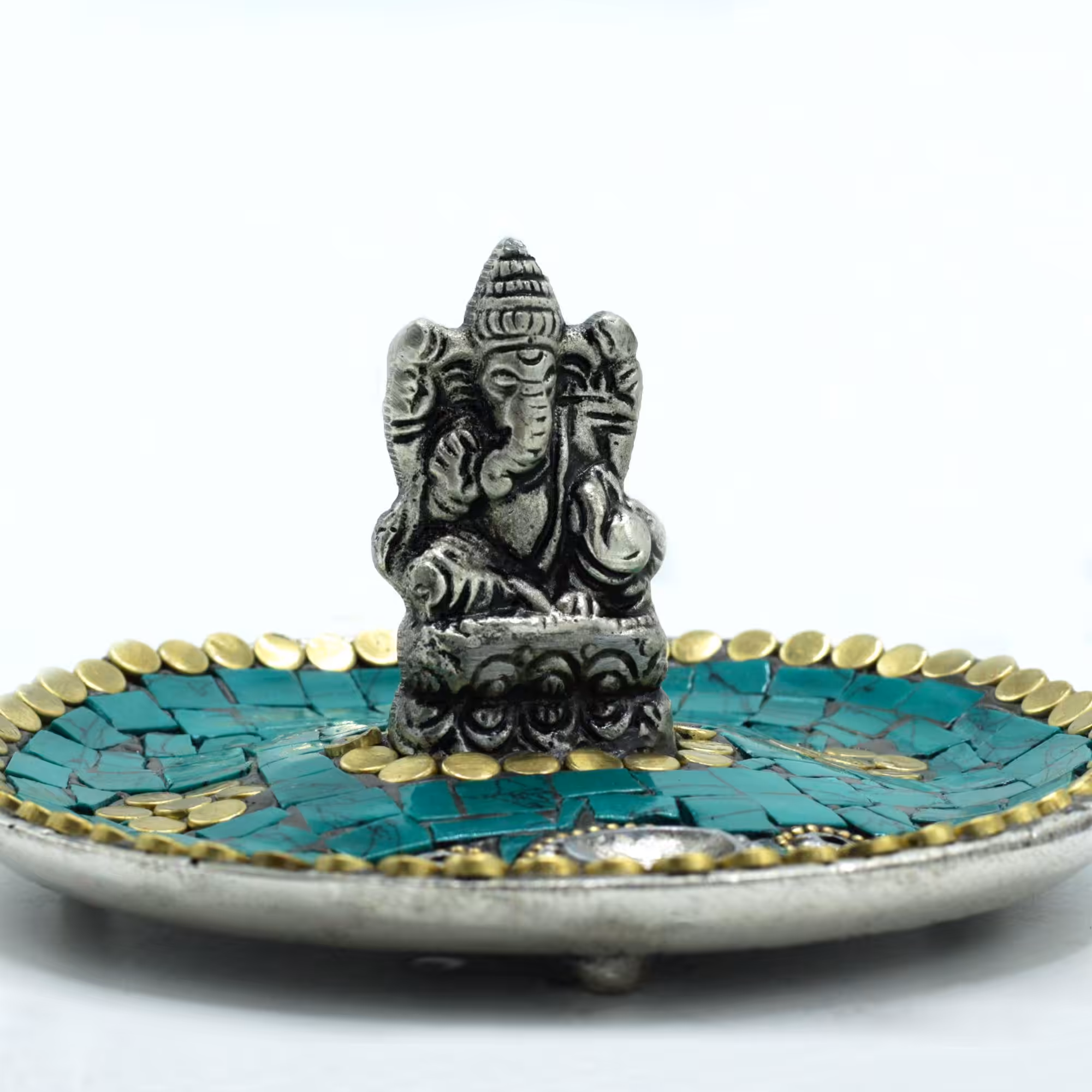 Ganesh Plate Tibetan Decor Cone & Stick Holder | www.artisan-gifts.co.uk 4 Ganesh Plate Tibetan Decor Cone & Stick Holder - Image 3