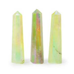 Gemstone Obelisk Point approx 9cm – Aurura Crystal Quartz – Pale Green | www.artisan-gifts.co.uk 1