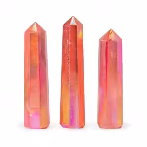 Gemstone Obelisk Point approx 9cm – Aurura Crystal Quartz – Peach | www.artisan-gifts.co.uk 1