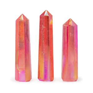 Gemstone Obelisk Point approx 9cm – Aurura Crystal Quartz – Peach | www.artisan-gifts.co.uk 1