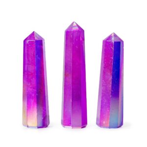 Gemstone Obelisk Point approx 9cm – Aurura Crystal Quartz – Purple | www.artisan-gifts.co.uk 1