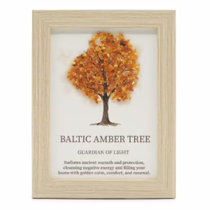 Gemstone Picture - Tree of Life - Baltic Amber (20x14.7x1cm)