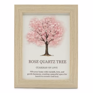 Gemstone Picture - Tree of Life - Rose Quartz (20x14.7x1cm)