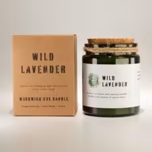 Greenman Woodwick Soy Candle - Wild Lavender