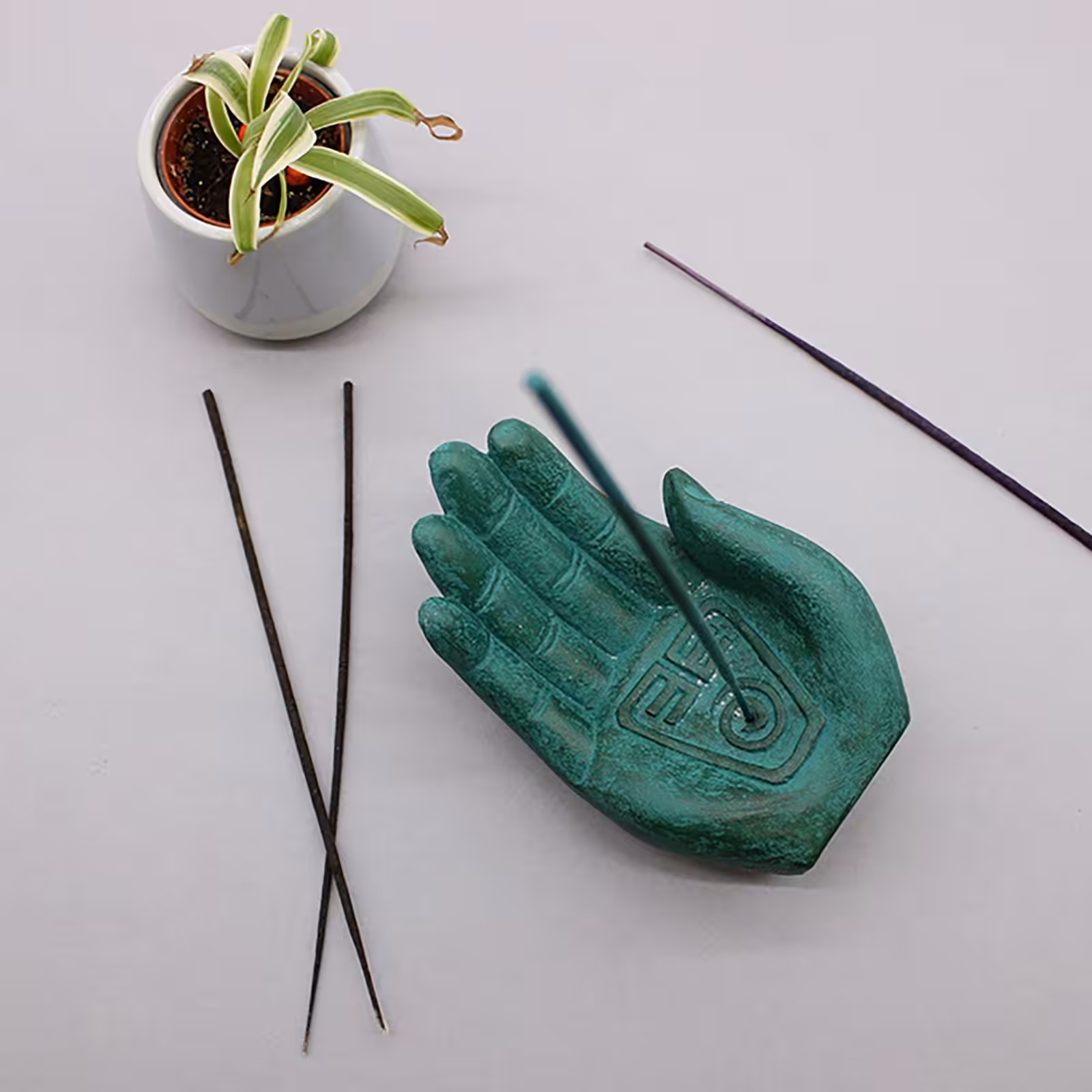 Hand Incense Burner – Earth Protect (green) | www.artisan-gifts.co.uk 7 Hand Incense Burner - Earth Protect (green) - Image 6